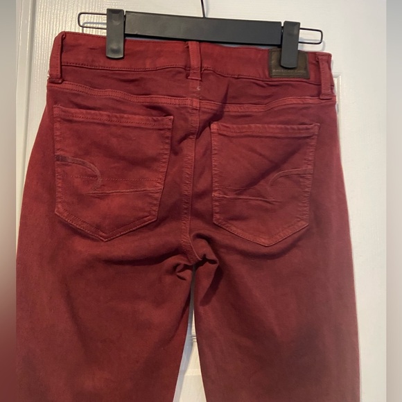 NWOT American Eagle Size 6 Next Level Stretch Jegging Skinny Jeans Burgundy - Picture 7 of 15